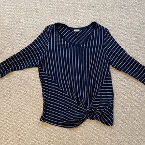 Westport Navy and White Striped Long Sleeve Top